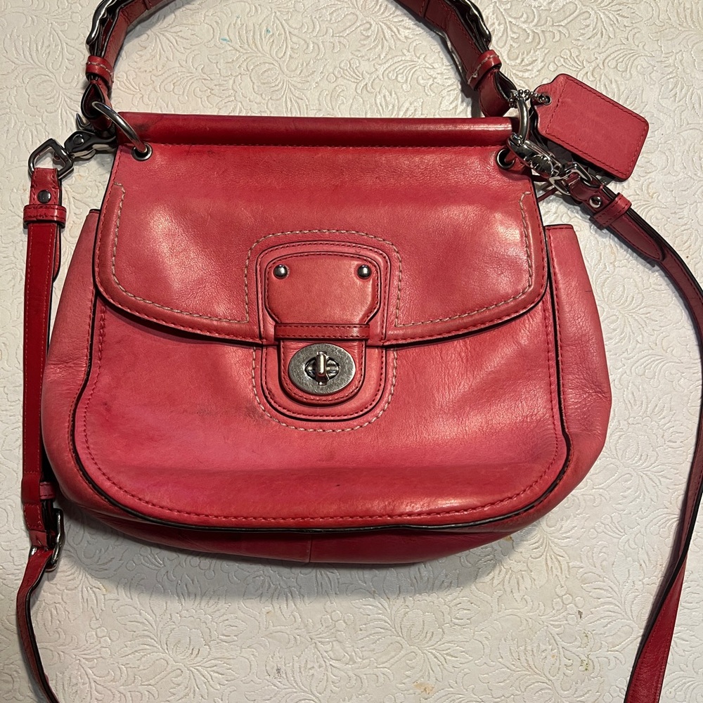 Pink Coach Leather Women's Bag